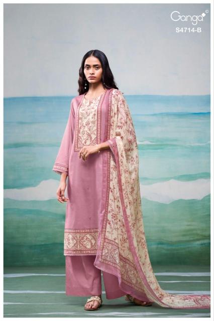 Ganga sreelika 4714 dress materials wholesale banarsi with pr
